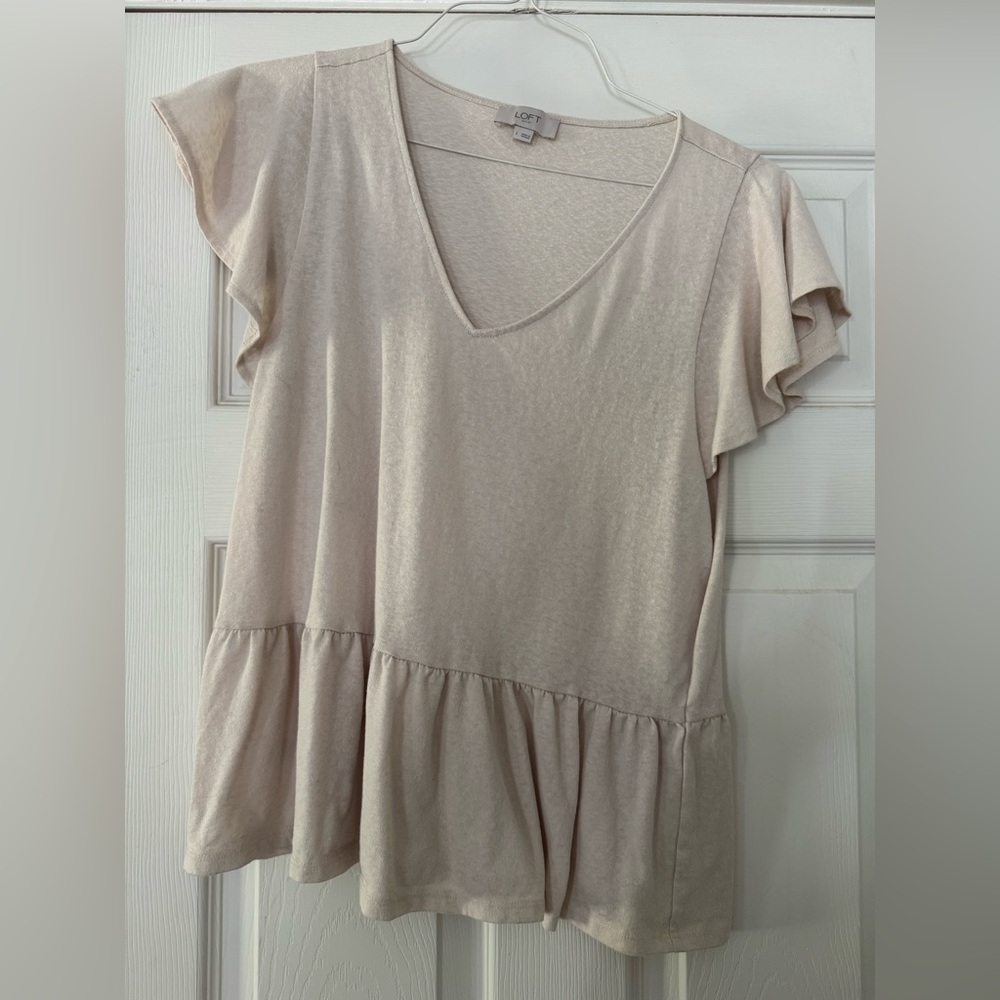 Loft Short Sleeve w/ Ruffle Bottom